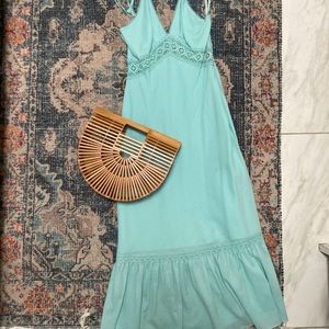 Express light Blue Maxi Halter Dress